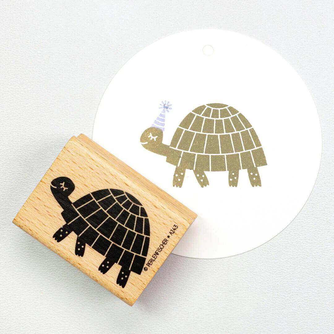 Stempel Schildkröte laufend Perlenfischer