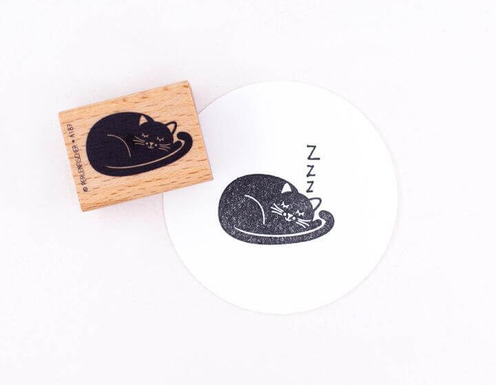 Stempel träumende Katze Perlenfischer