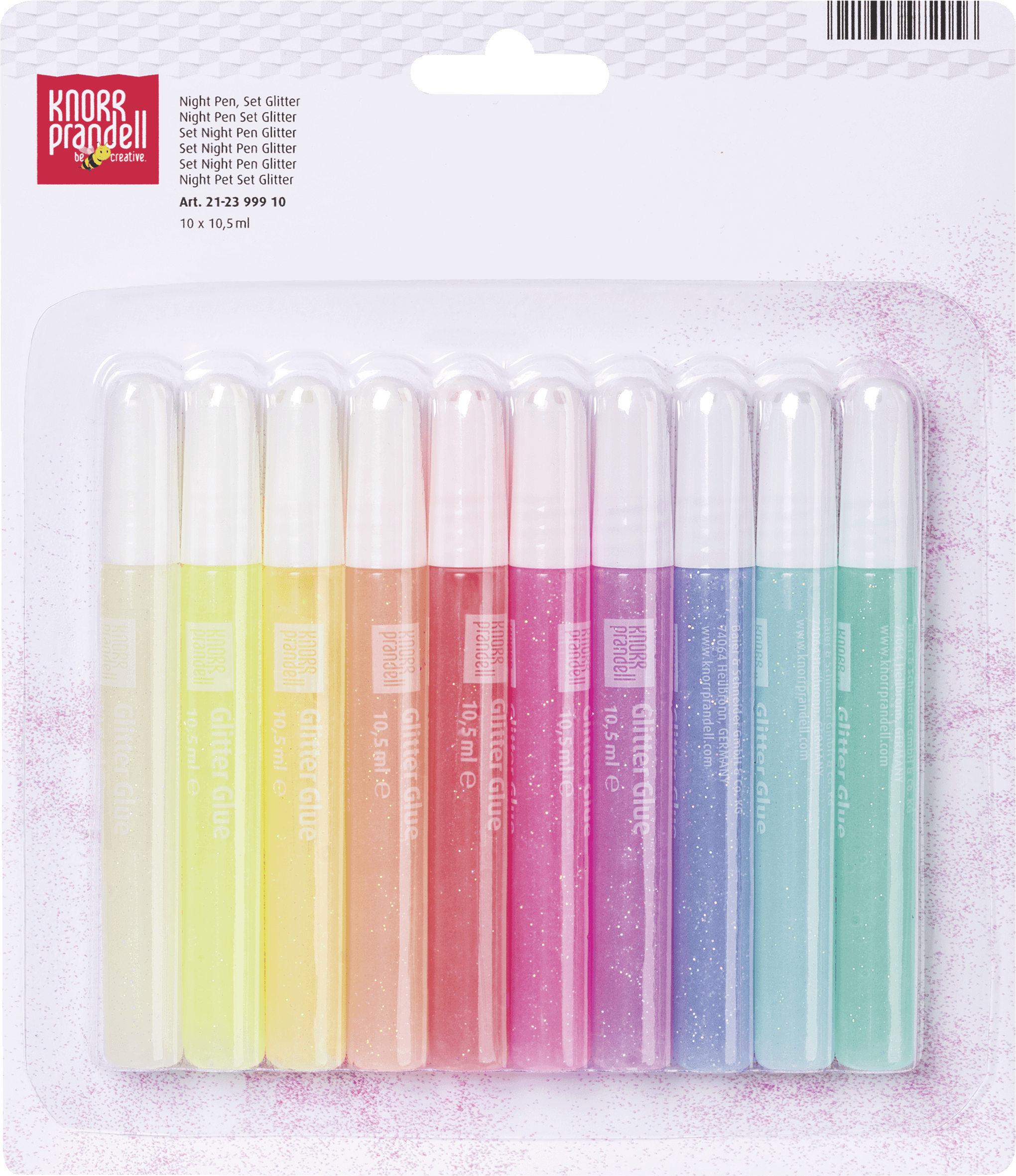Stiftset Night Glow Glitter Baiers
