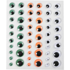 Wackelaugen, selbstklebend Grün, Orange, Weiß, 54 Stck. - 5712854130196 Creativ Company