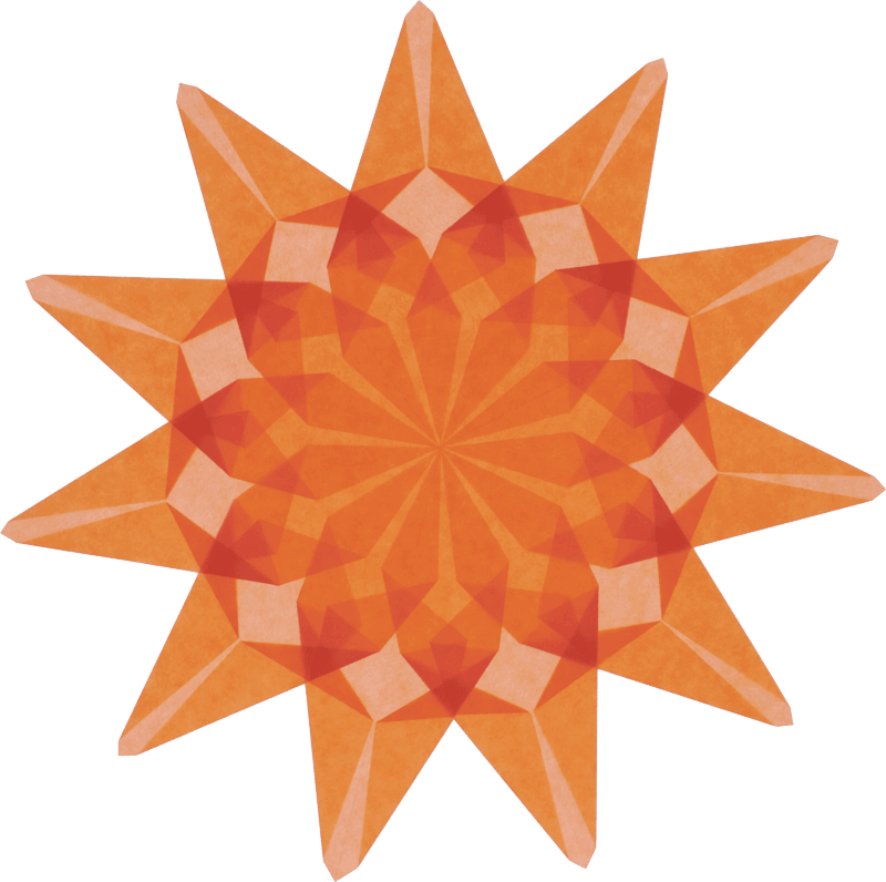 Wundervolle Fenstersterne - rot, gelb, orange Spötzl