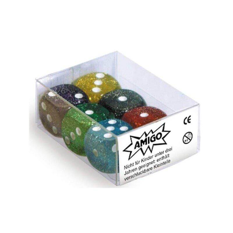 Würfel Glitzer - 6er Set Amigo
